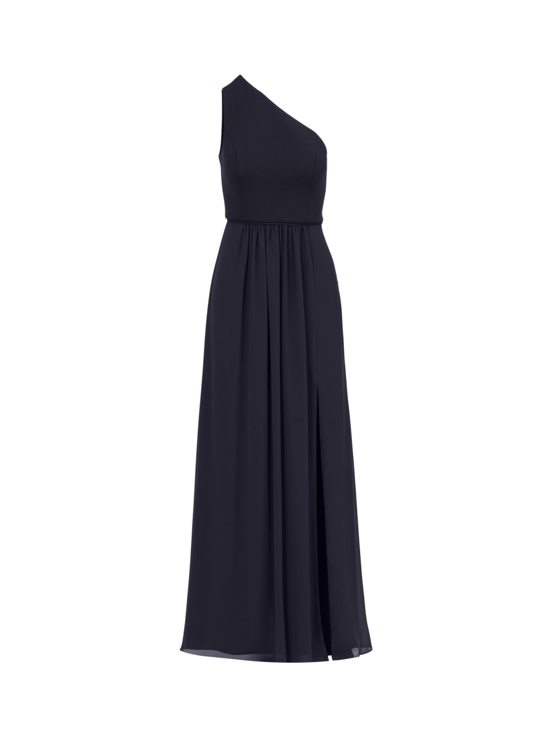Adrianna Papell One Shoulder Chiffon Gown, Midnight, 6