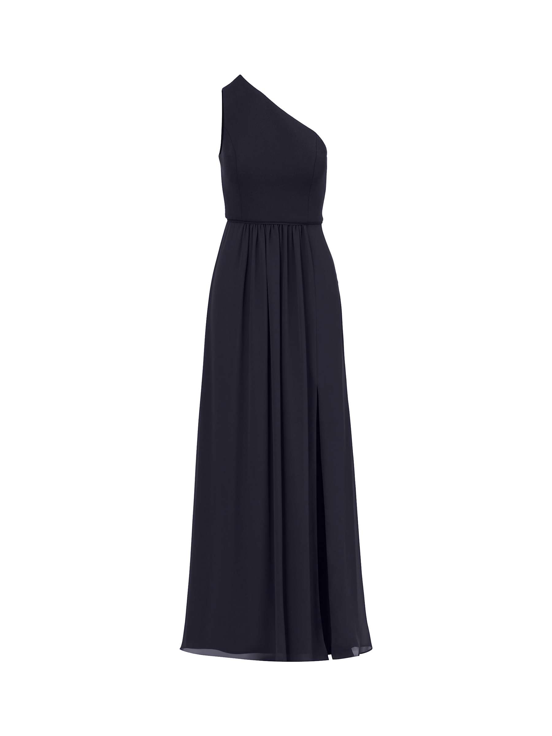 Adrianna Papell One Shoulder Chiffon Gown, Midnight at John Lewis ...