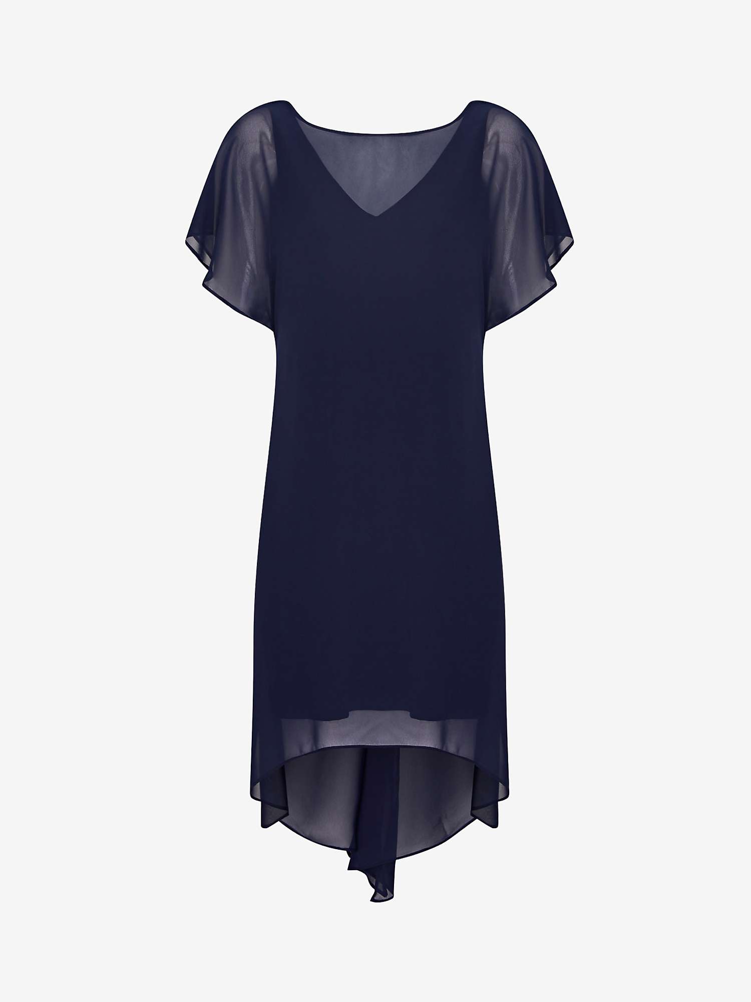 Buy Adrianna Papell Chiffon Overlay Draped Dress, Navy Online at johnlewis.com