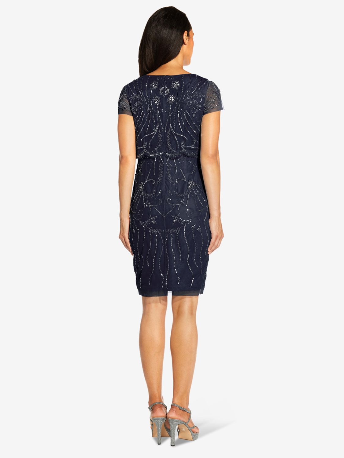 Buy Adrianna Papell Beaded Cocktail Dress, Midnight Online at johnlewis.com