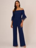 Adrianna Papell Organza Crepe Jumpsuit, Navy, Navy