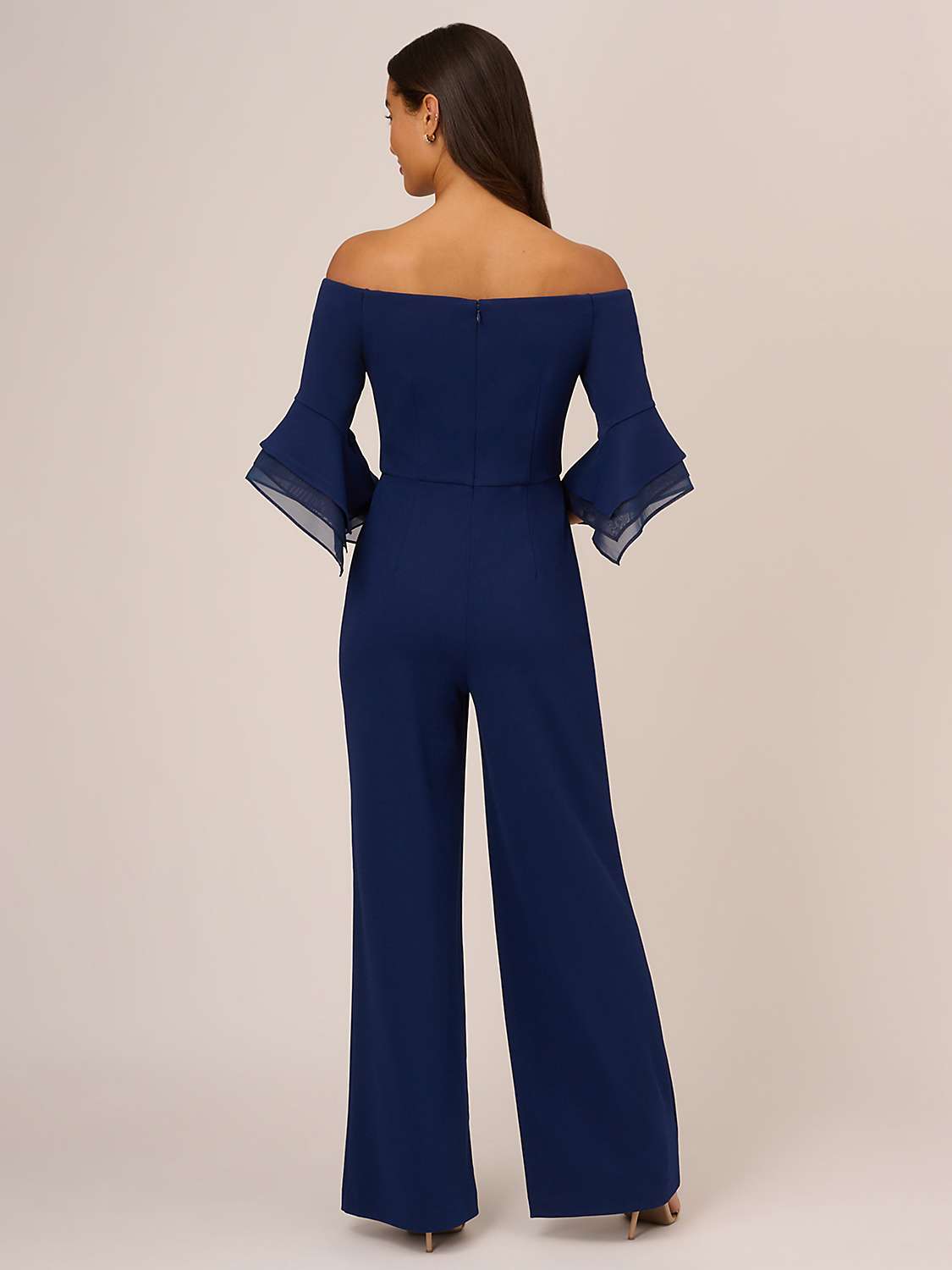 Buy Adrianna Papell Organza Crepe Jumpsuit, Navy Online at johnlewis.com