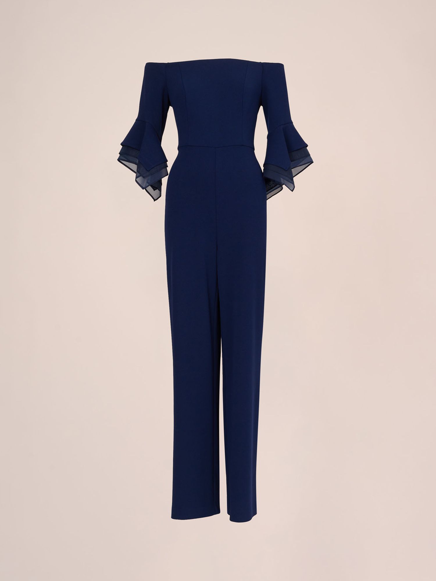 Adrianna Papell Organza Crepe Jumpsuit, Navy, 6