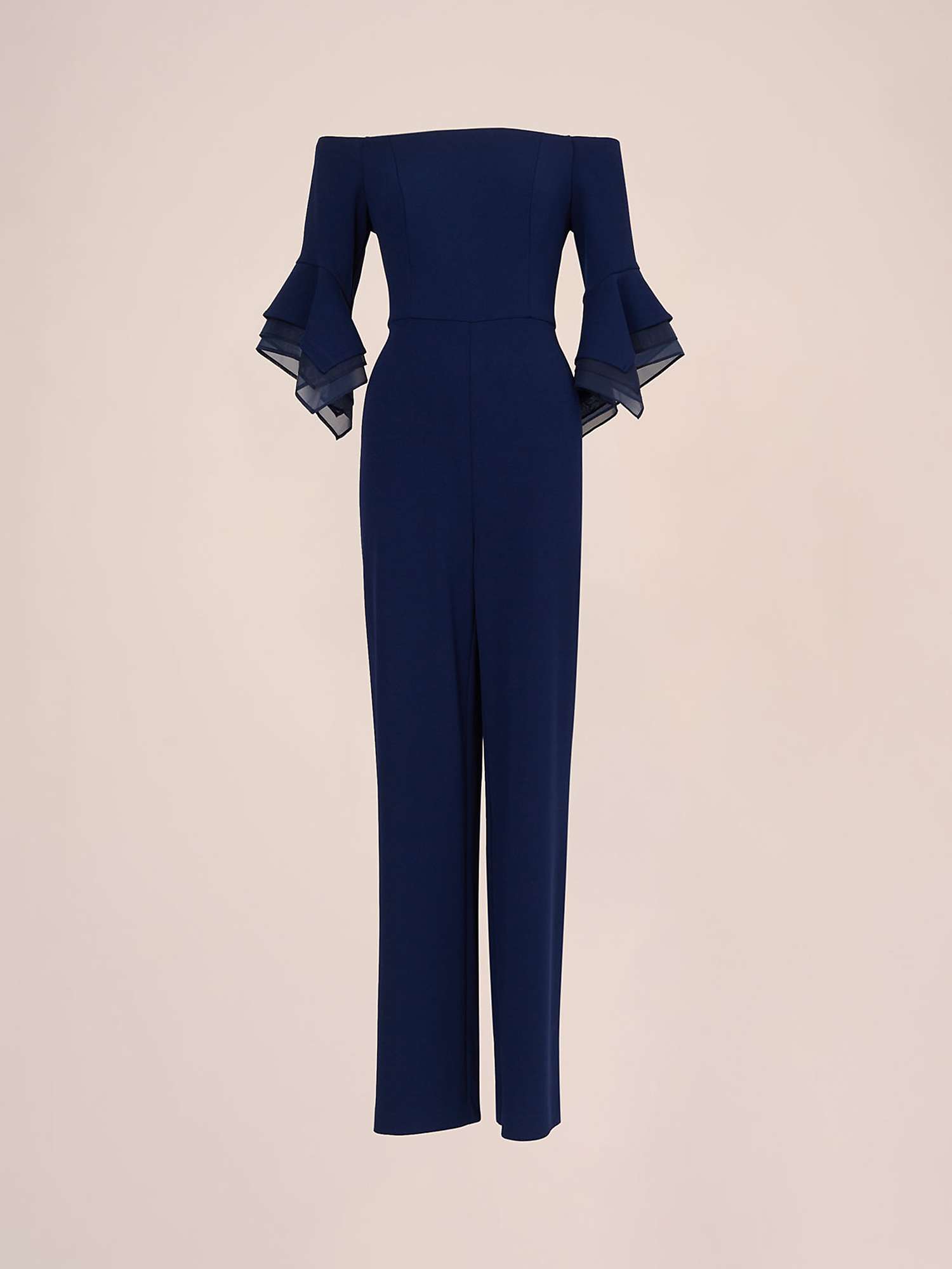 Adrianna Papell Organza Crepe Jumpsuit, Navy at John Lewis & Partners