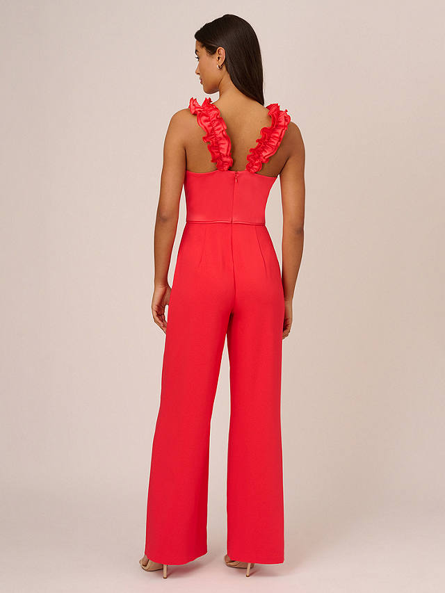 Adrianna Papell Satin Crepe Wide Leg Jumpsuits, Calypso Coral