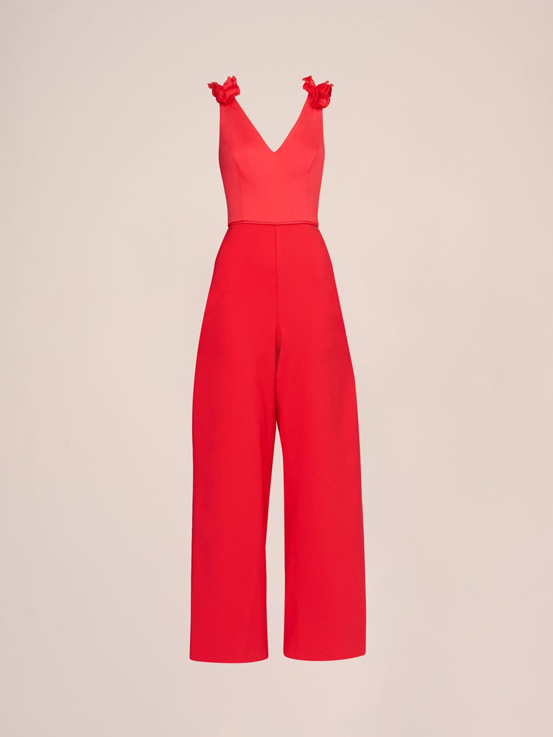 Adrianna Papell Satin Crepe Wide Leg Jumpsuits, Calypso Coral, 14