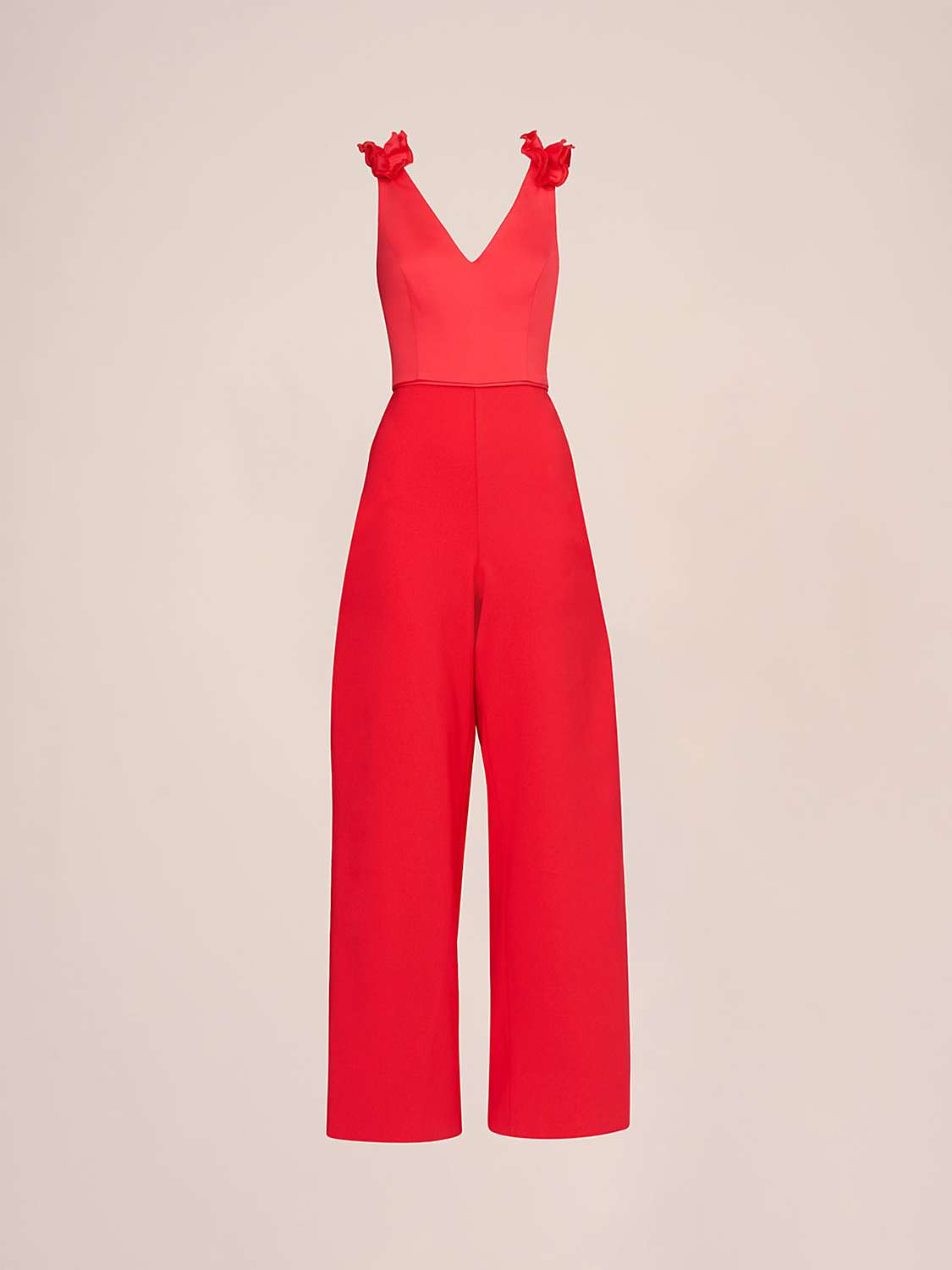Buy Adrianna Papell Satin Crepe Wide Leg Jumpsuits, Calypso Coral Online at johnlewis.com