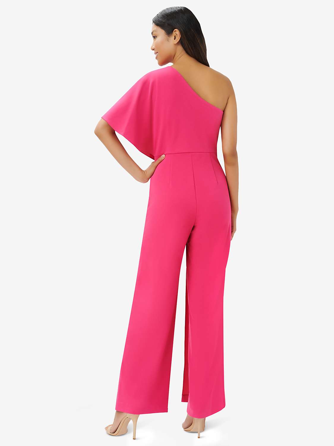 Adrianna Papell One Shoulder Wide Leg Jumpsuit, Watermelon Bliss at ...