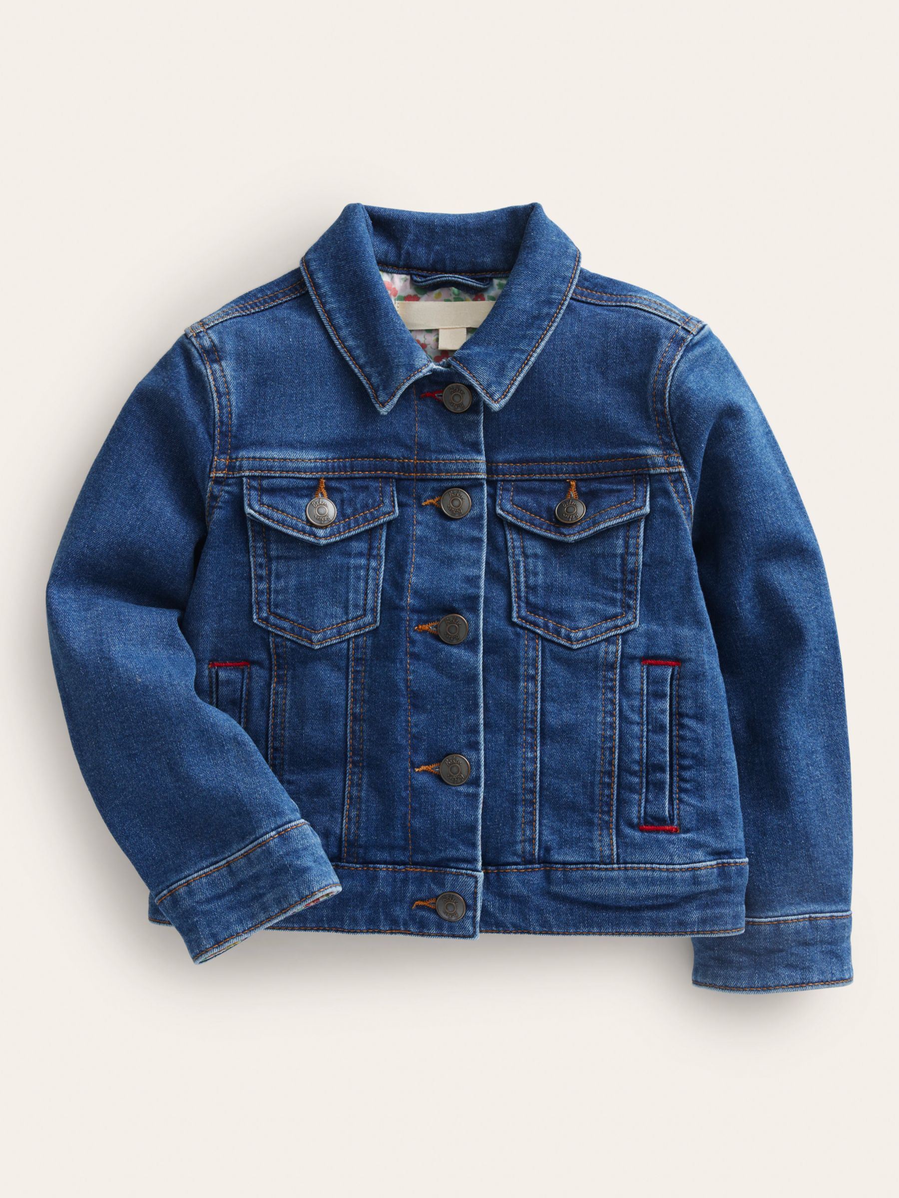 Mini Boden Kids' Denim Jacket, Mid Vintage