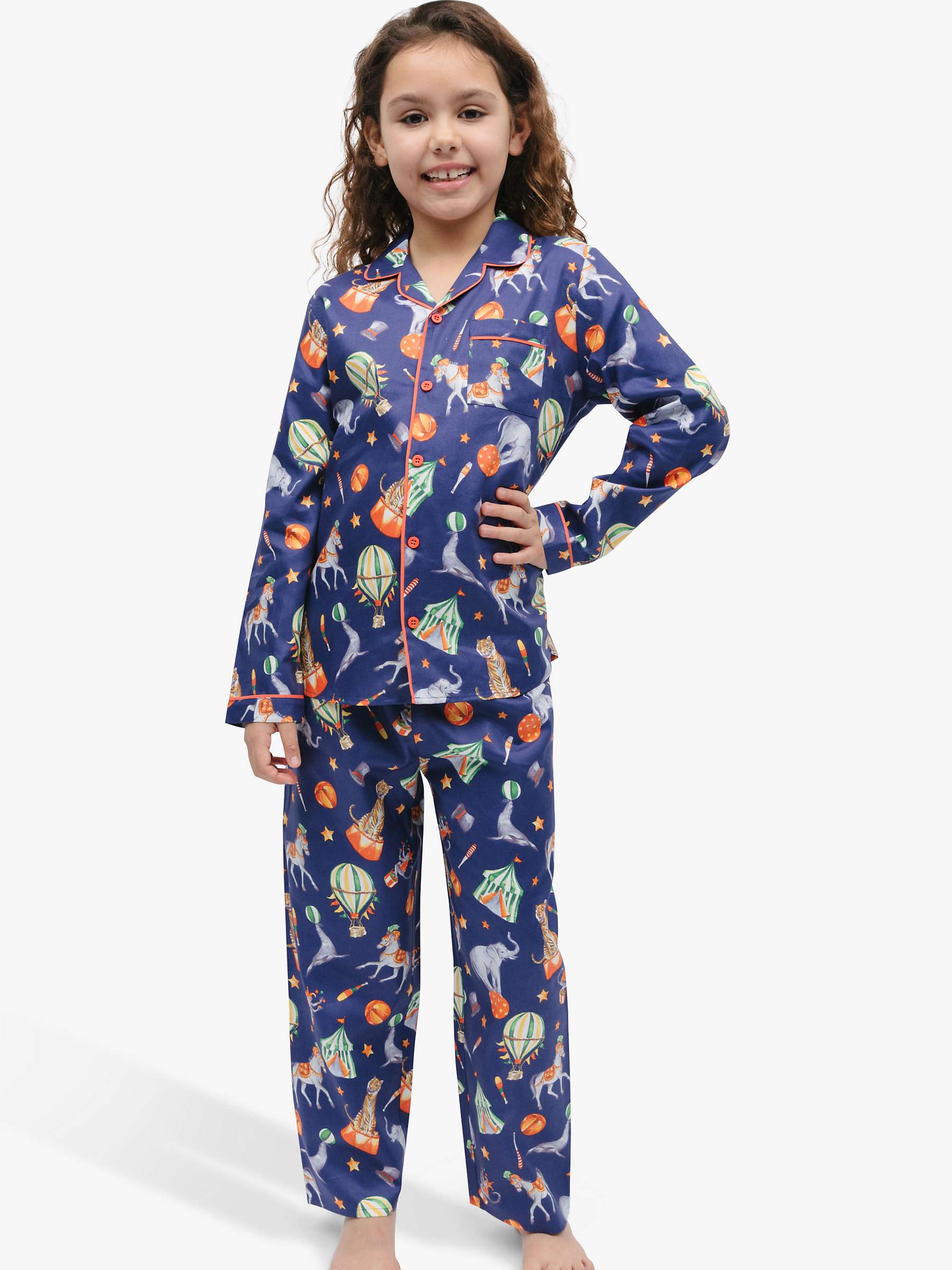 Buy Minijammies Kids' Charlie Circus Print Unisex Pyjamas, Blue Online at johnlewis.com