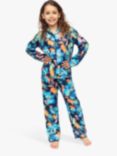 Minijammies Kids' Bea Floral Pyjamas, Dark Blue