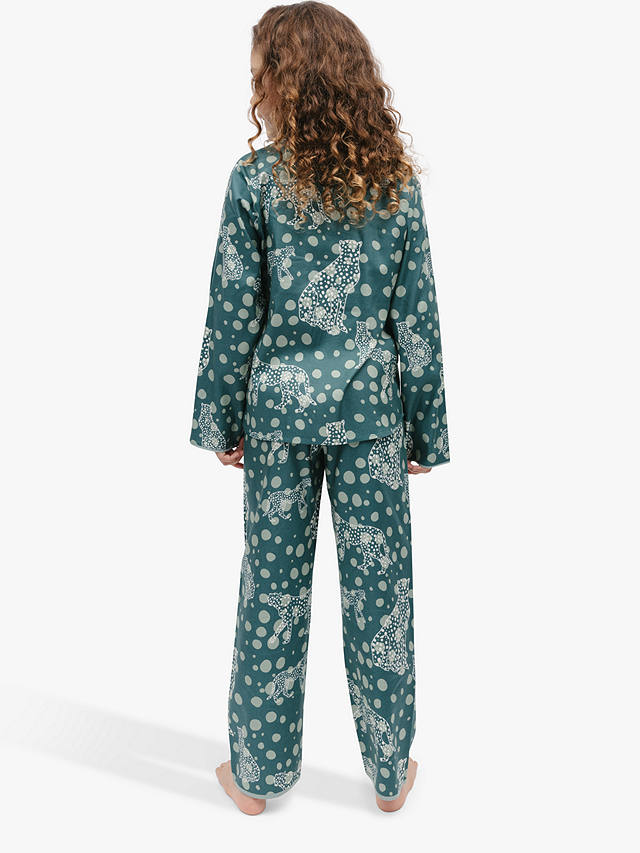 Minijammies Kids' Hannah Leopard Print Pyjamas, Green