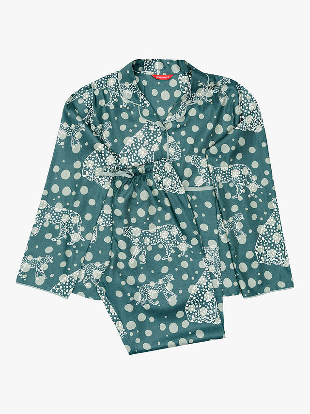 Minijammies Kids' Hannah Leopard Print Pyjamas, Green