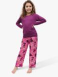 Minijammies Kids' Carina Leaf Print Pyjamas, Magenta