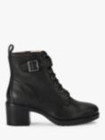 Carvela Snug Leather Lace Up Ankle Boots, Black
