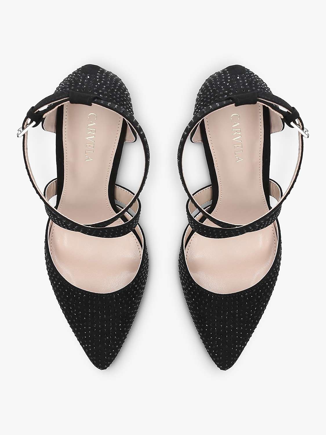 Buy Carvela Kross Jewel Suede Court Shoes, Black Online at johnlewis.com