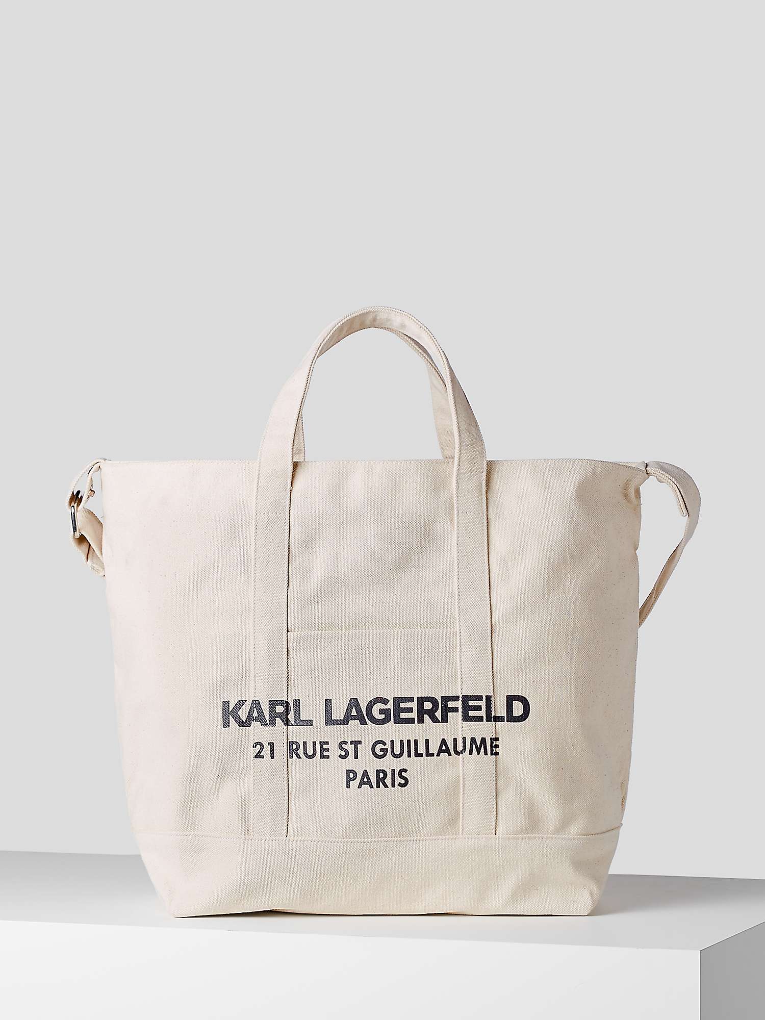 Buy KARL LAGERFELD Rue St Guillaume Canvas Shopper Bag, Natural Online at johnlewis.com