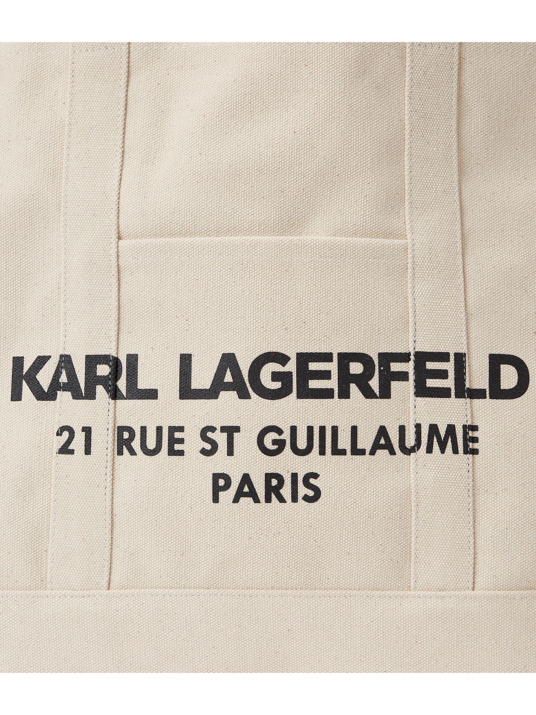 KARL LAGERFELD Rue St Guillaume Canvas Shopper Bag, Natural at John ...