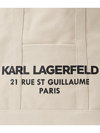 KARL LAGERFELD Rue St Guillaume Canvas Shopper Bag, Natural