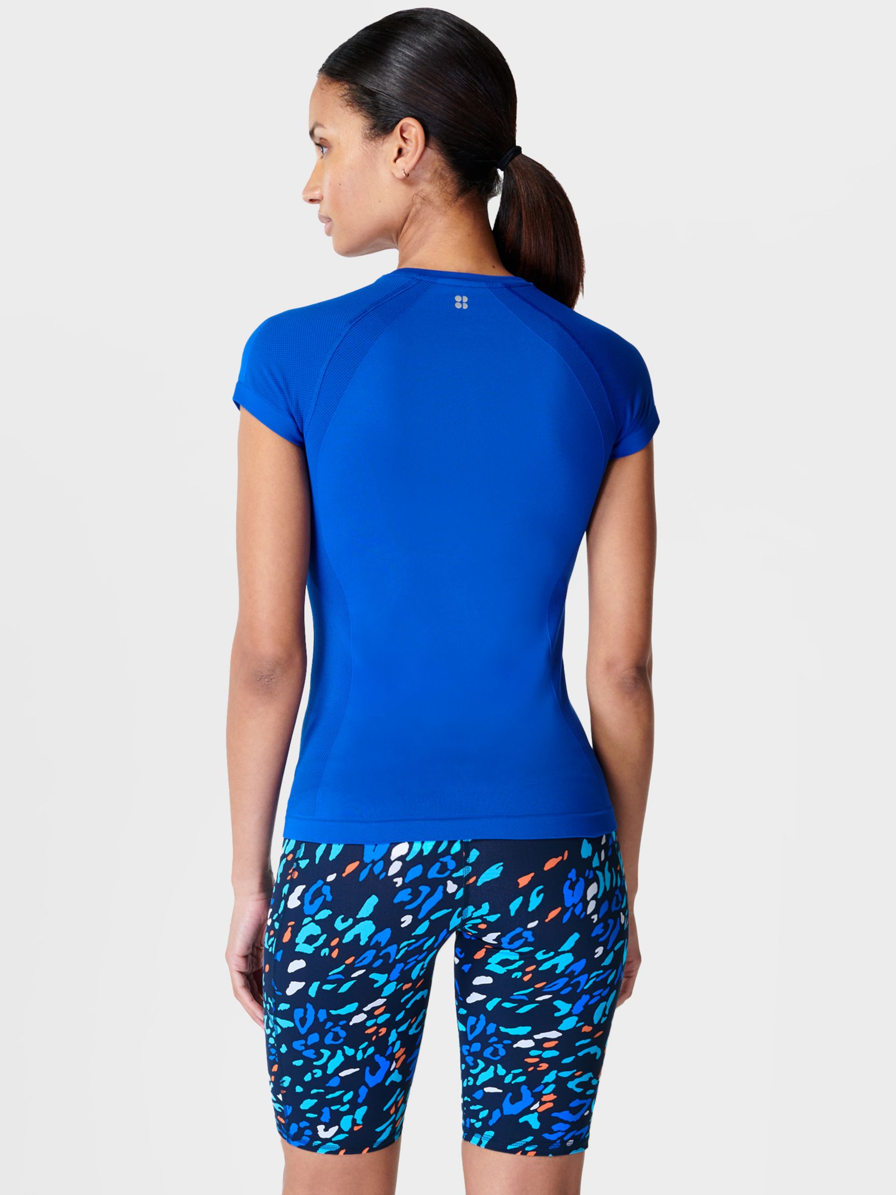 Sweaty Betty Athlete Seamless Workout T-Shirt, Lightning Blue