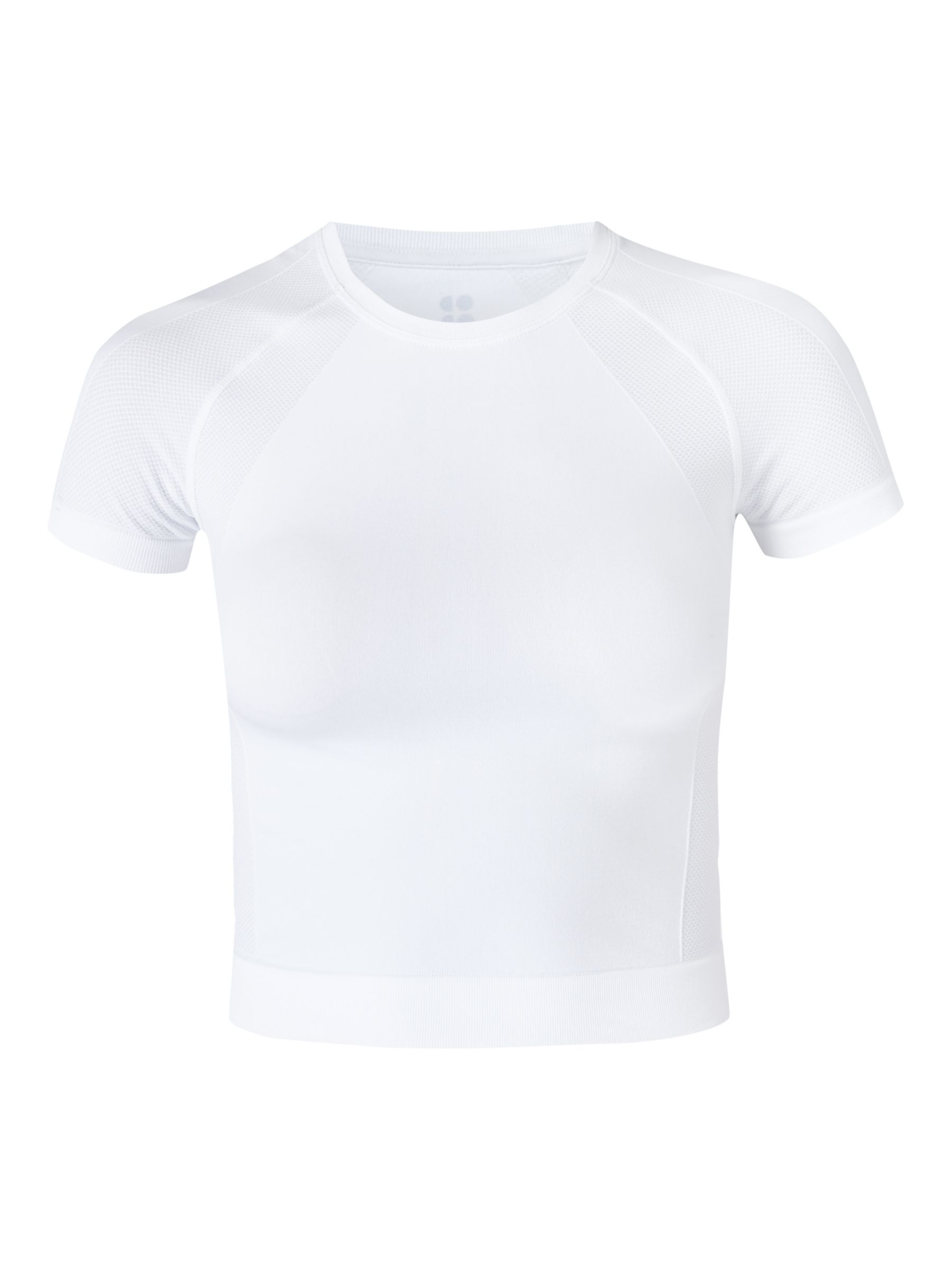 Sweaty Betty Athlete Crop Seamless Workout Top, White, XL