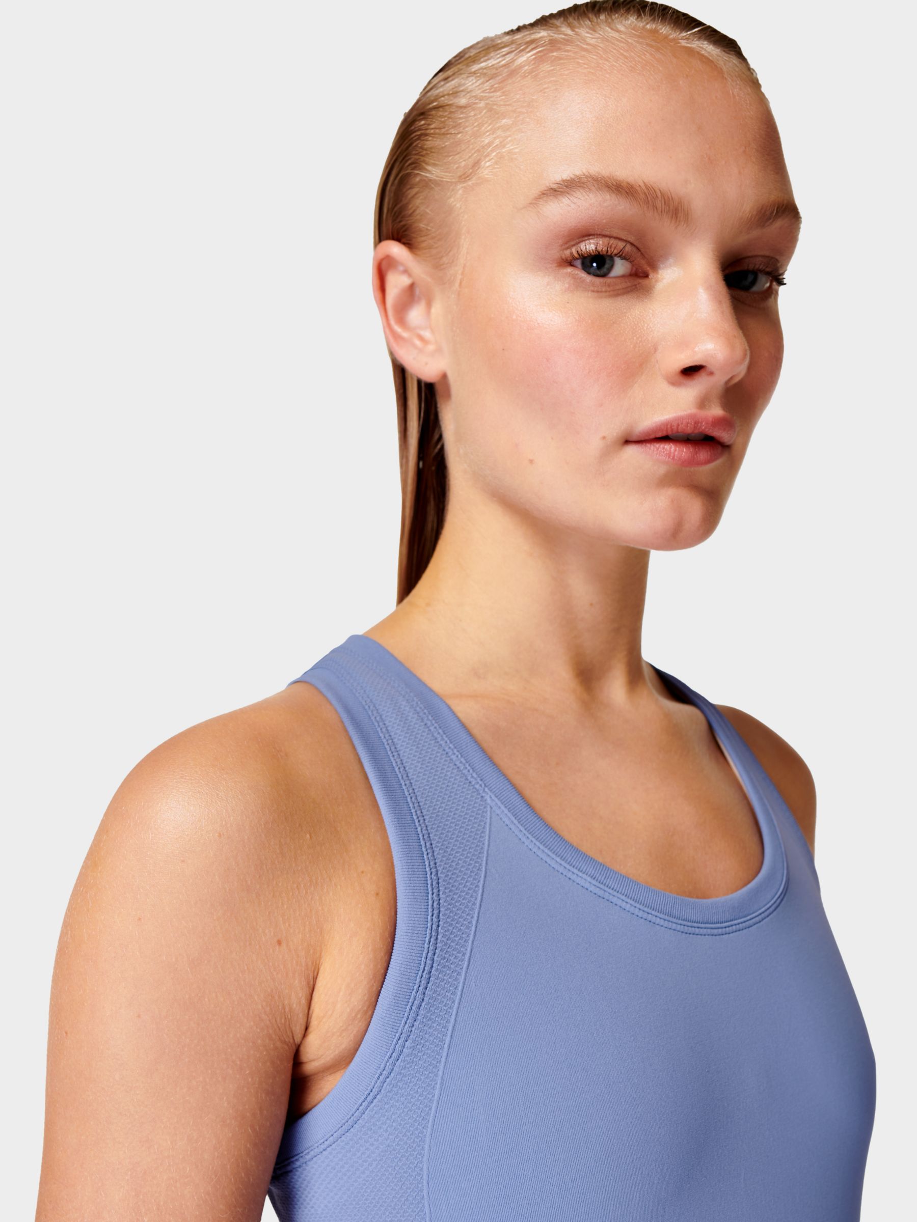 Sweaty Betty Athlete Seamless Workout Tank Top, Fluid Blue, XS