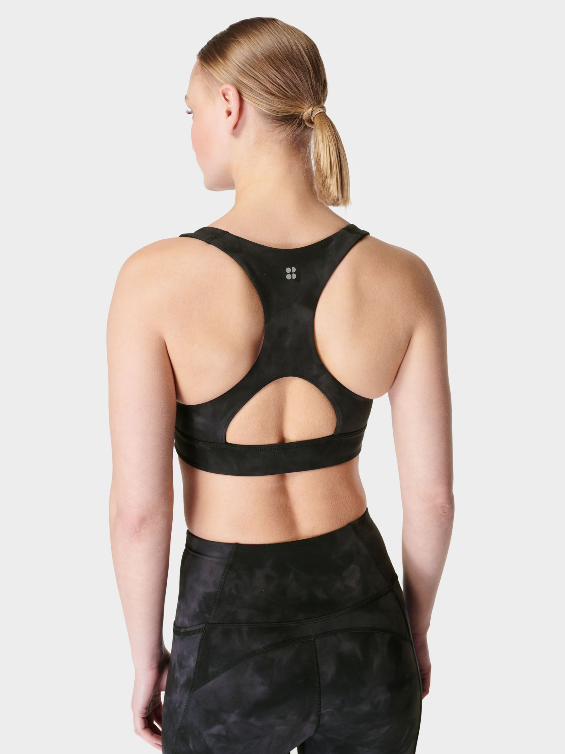 Sweaty Betty Super Soft Reversible Yoga Bra, Black Spray Print at John  Lewis & Partners