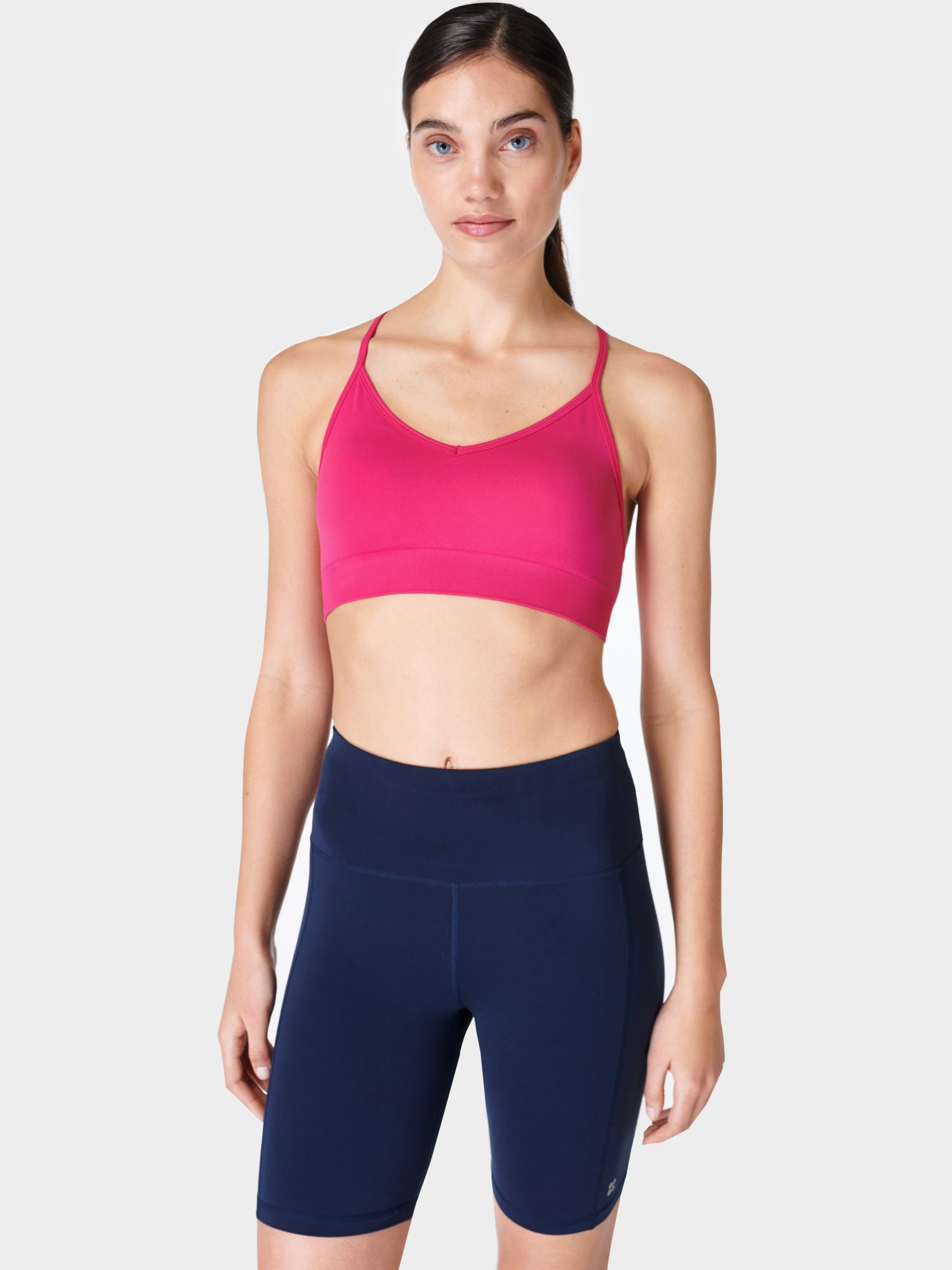 Sweaty Betty Spirit Awakened Yoga Sports Bra, Framboise Pink