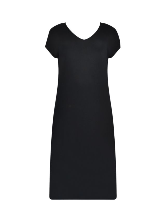 Live Unlimited Curve Plain V-Neck T-Shirt Dress, Black, 12