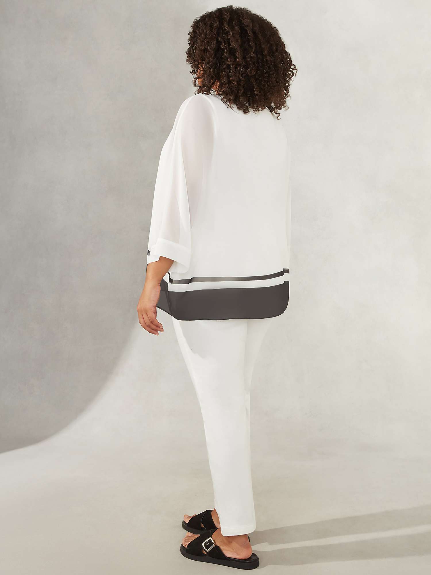 Buy Live Unlimited Curve V-Neck Chiffon Overlay Top, White Online at johnlewis.com