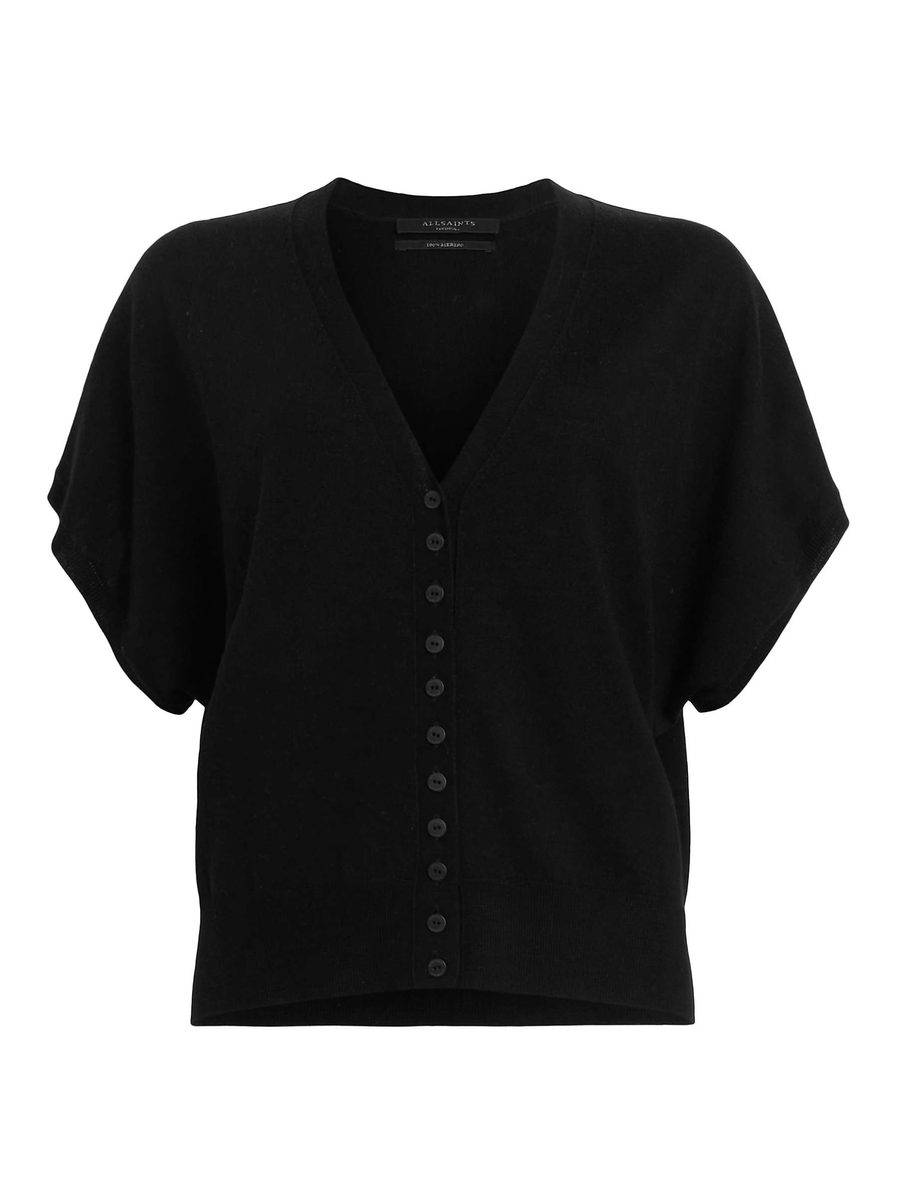 AllSaints Bronte Wool Short Sleeve Cardigan at John Lewis & Partners