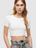 AllSaints Tina Crop Tee, Optic White