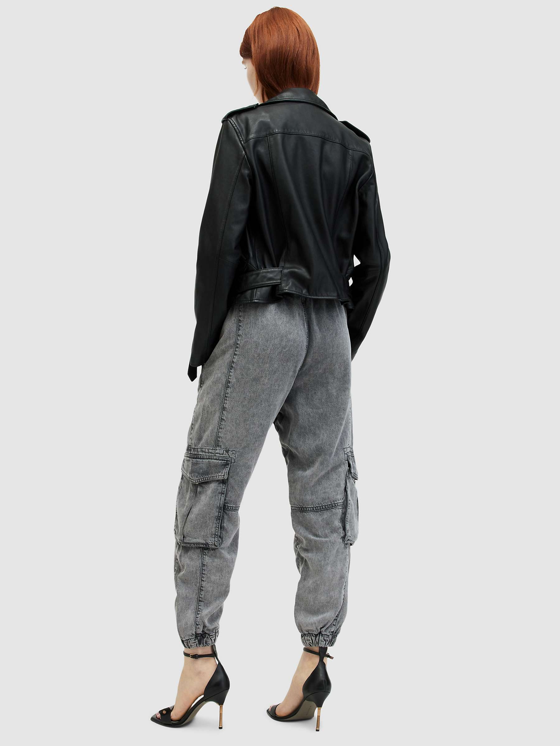Buy AllSaints Frieda Cuffed Hem Denim Cargo Trousers Online at johnlewis.com