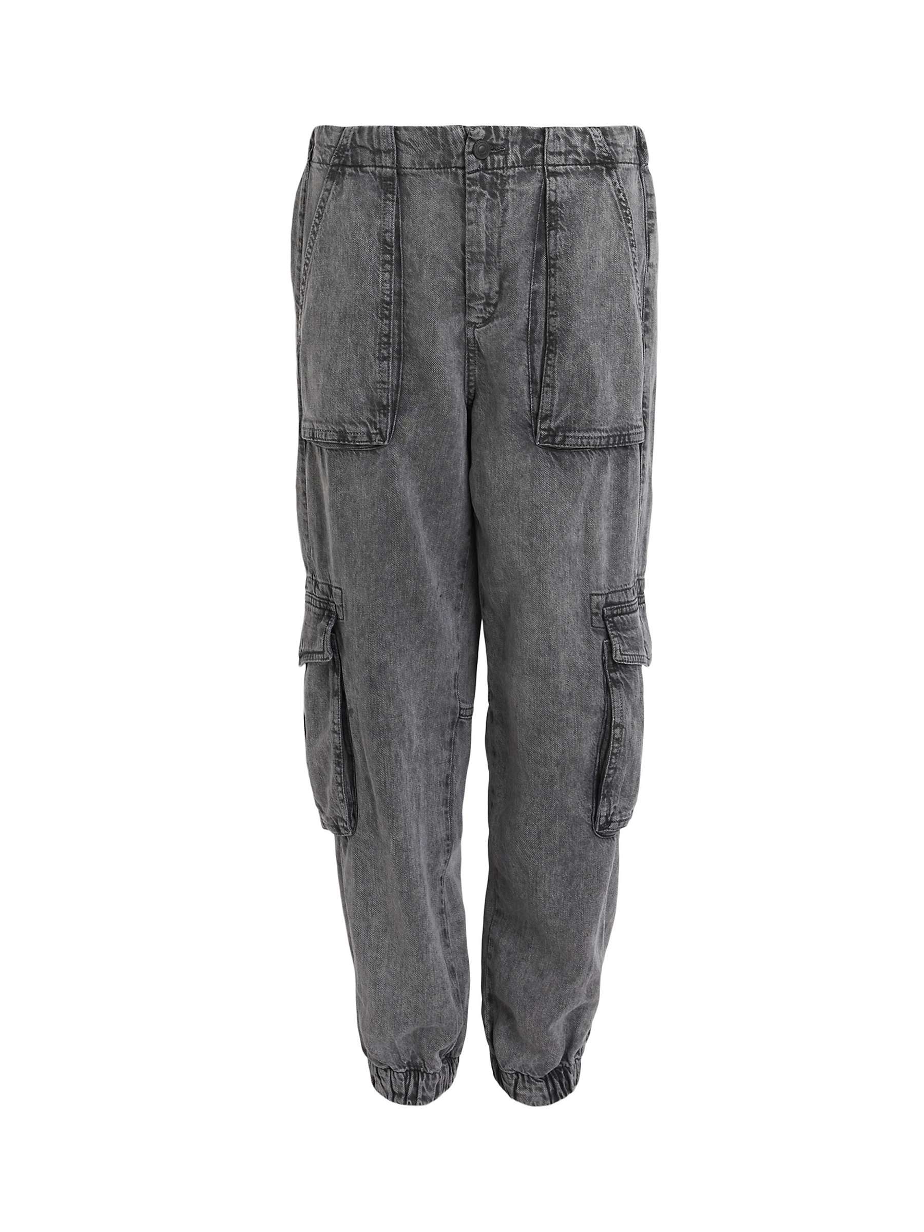 Buy AllSaints Frieda Cuffed Hem Denim Cargo Trousers Online at johnlewis.com