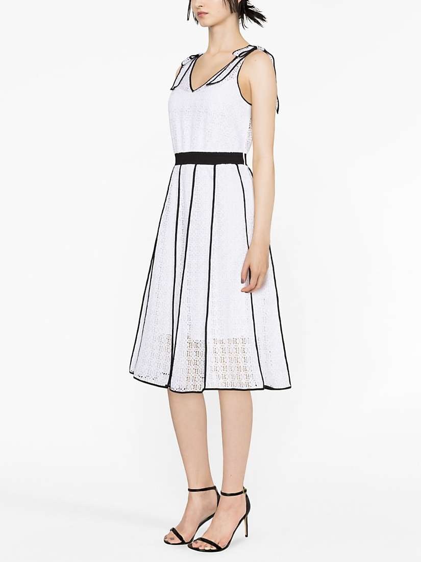 KARL LAGERFELD Lace Sleeveless Dress, White at John Lewis & Partners