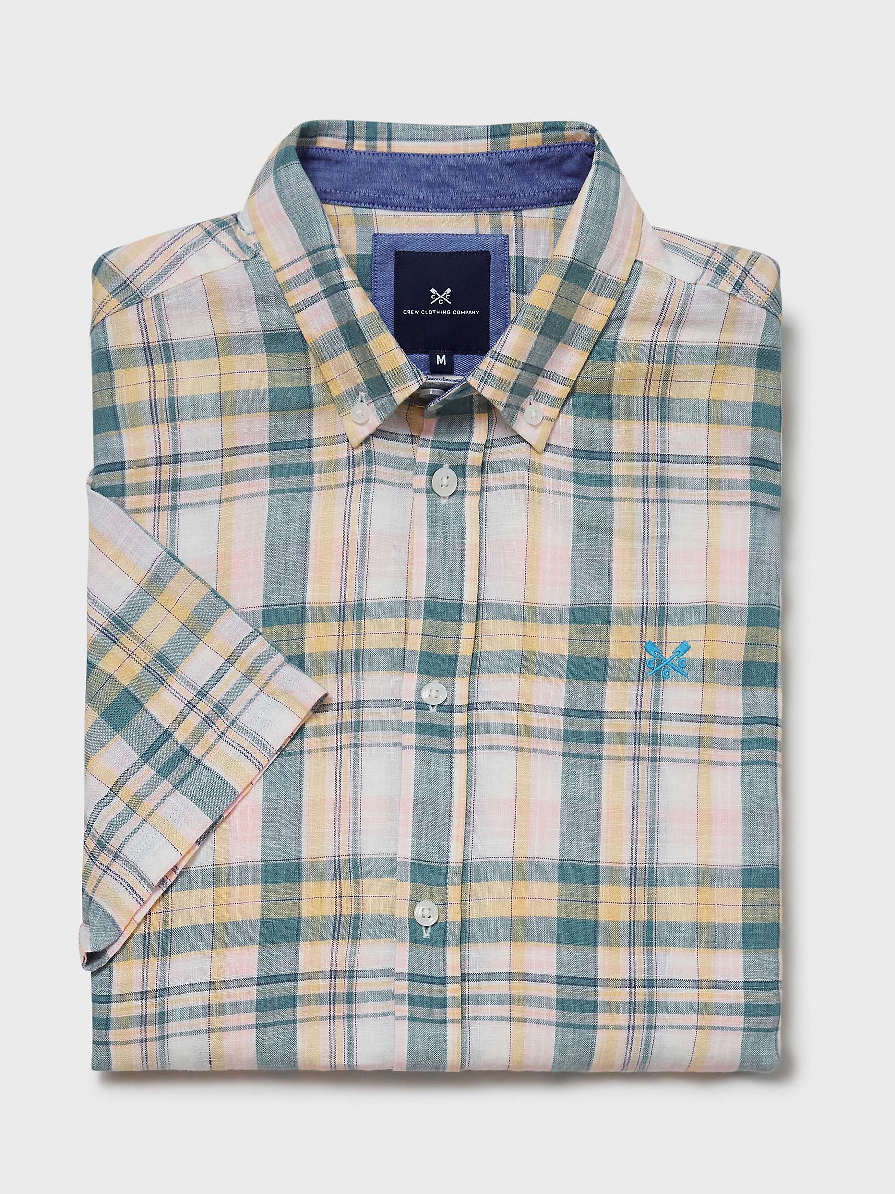 Buy Crew Clothing Short Sleeve Check Linen Shirt Online at johnlewis.com