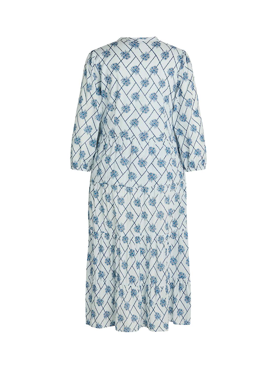 Buy Noa Noa Lotta Leaf Print Organic Cotton Midi Dress, Pale Blue Online at johnlewis.com