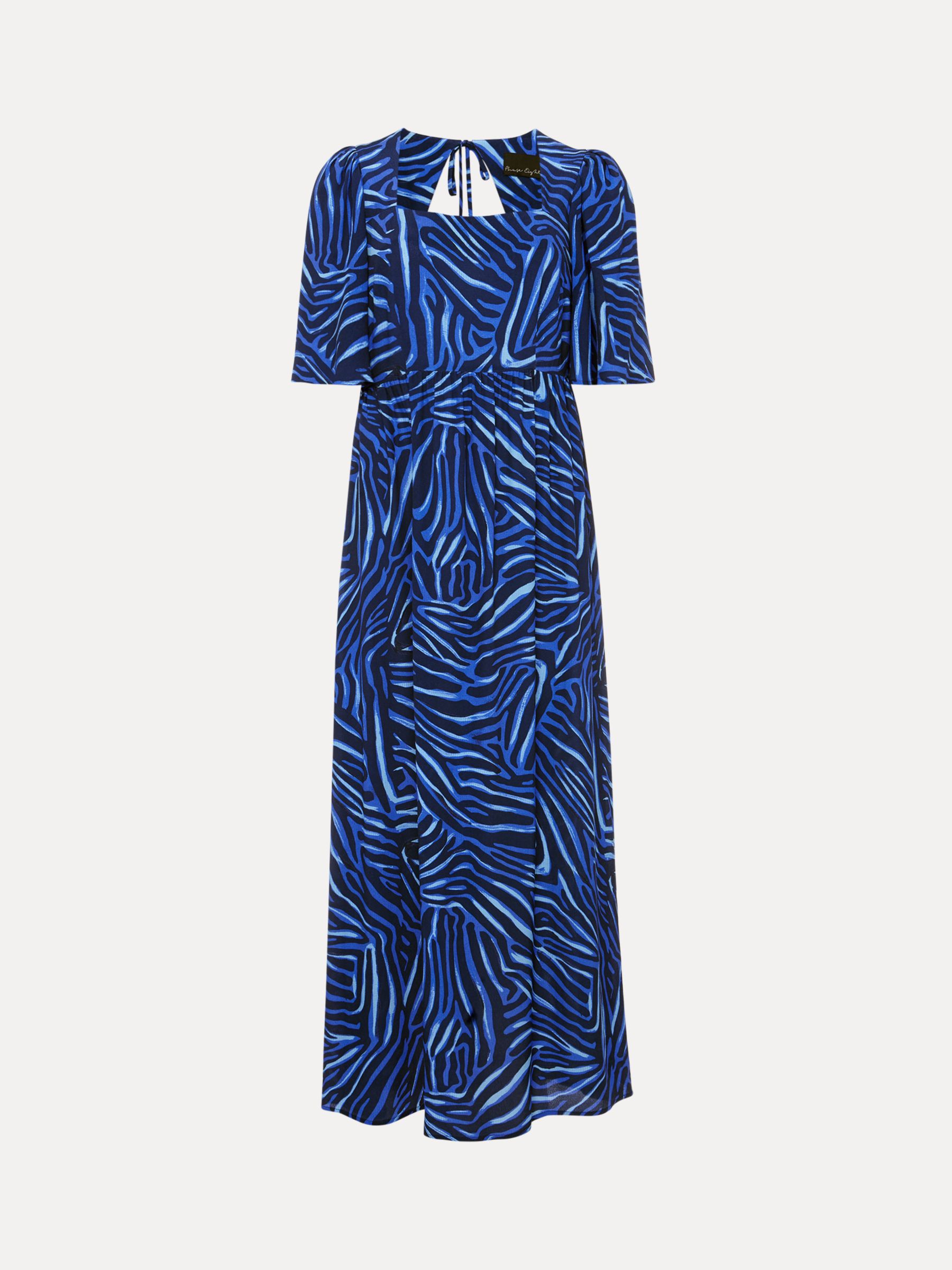 Buy Phase Eight Ayesha Zebra Midi Dress, Blue Online at johnlewis.com