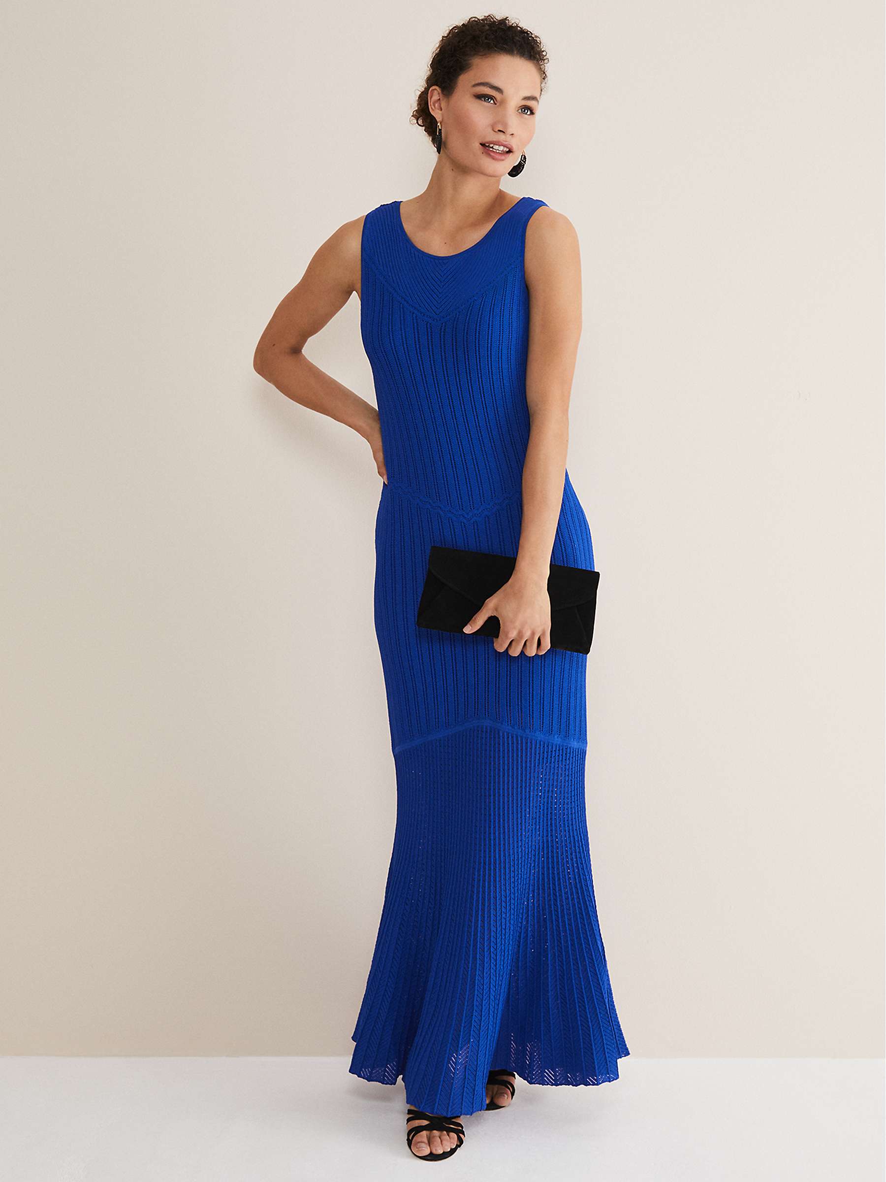 Buy Phase Eight Willow Pointelle Dress, Cobalt Online at johnlewis.com