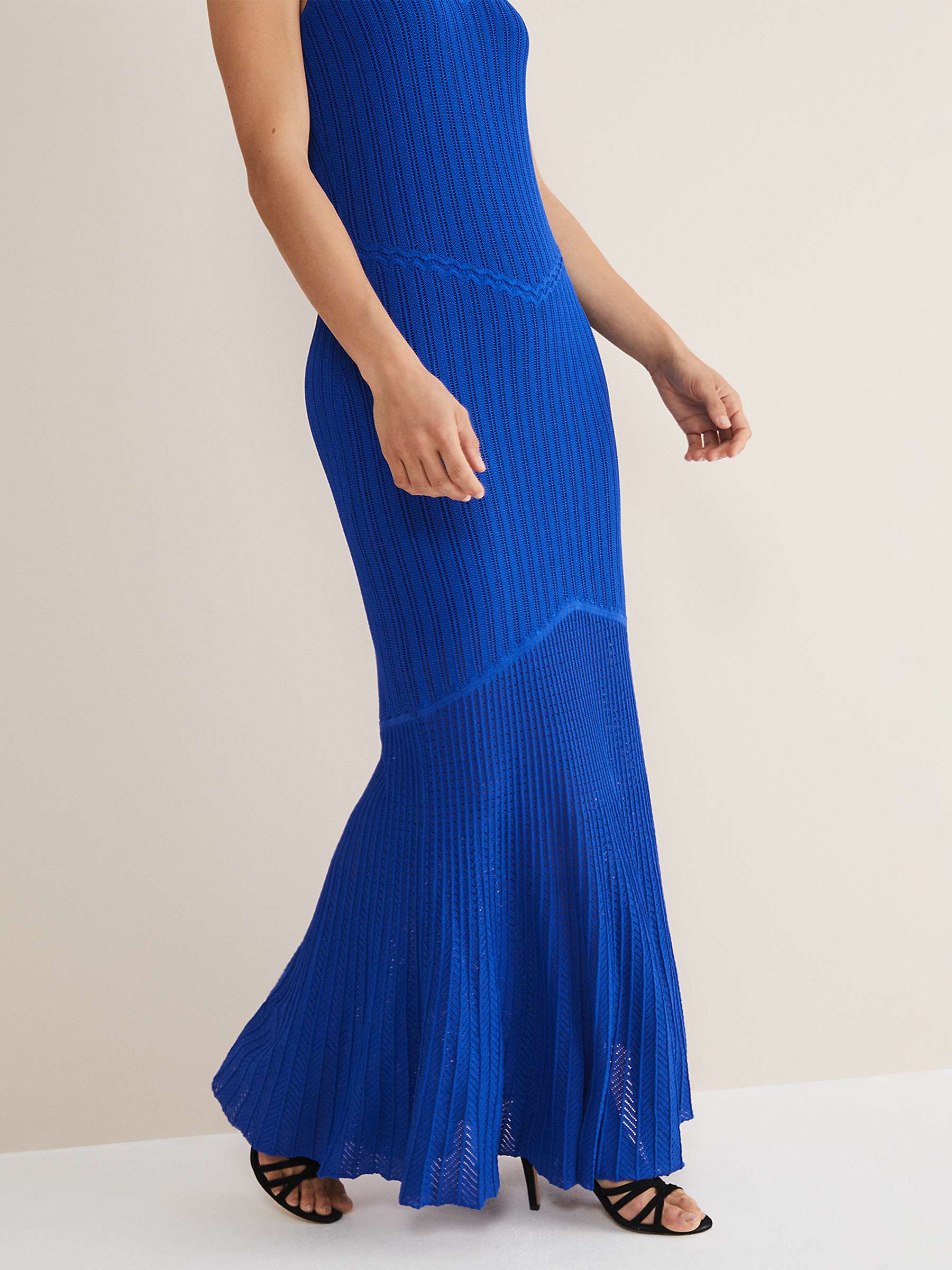 Buy Phase Eight Willow Pointelle Dress, Cobalt Online at johnlewis.com
