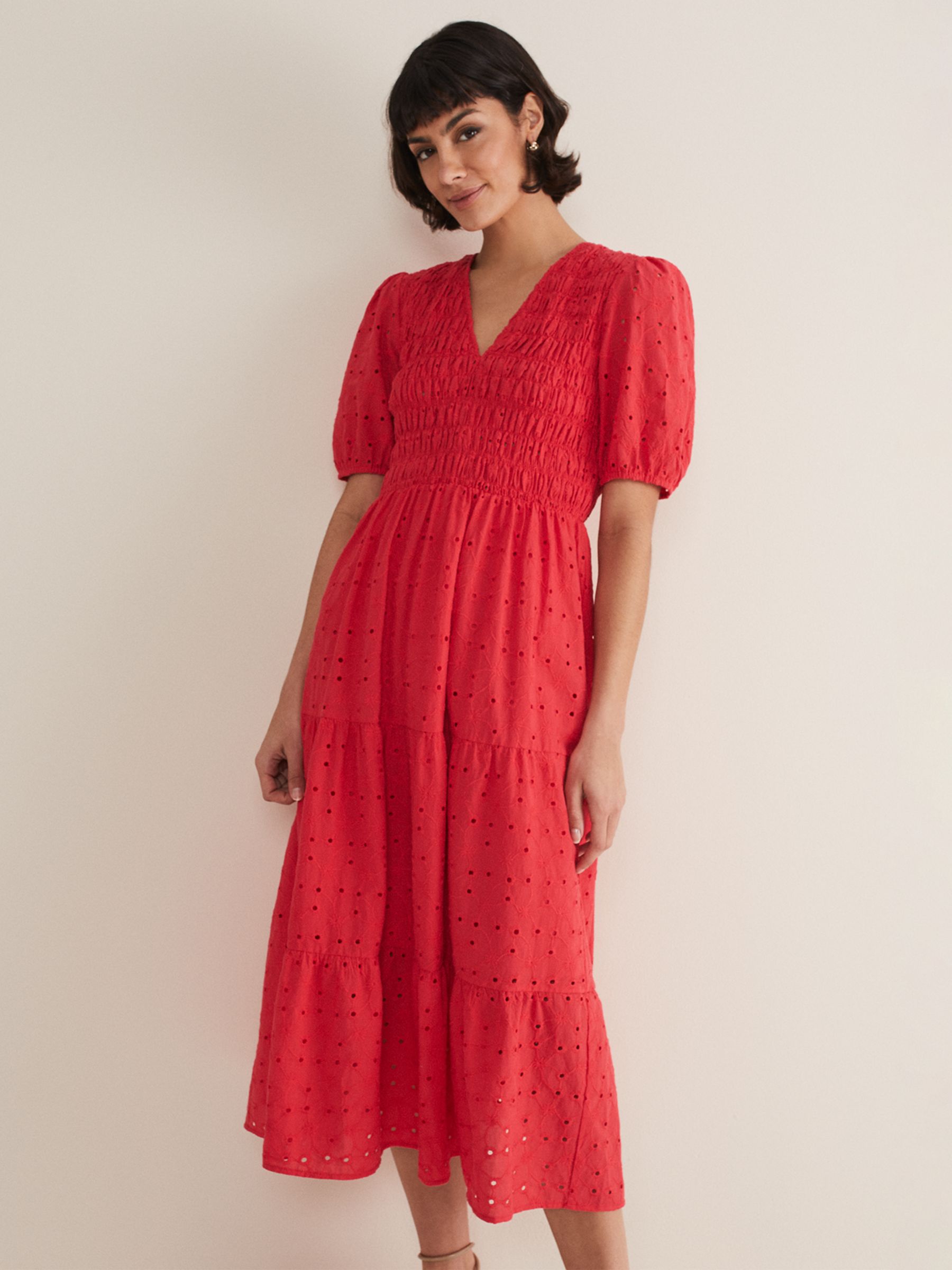 Buy Phase Eight Gretta Broderie Midi Dress Online at johnlewis.com