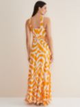 Phase Eight Maude Halterneck Maxi Dress, Orange/Cream