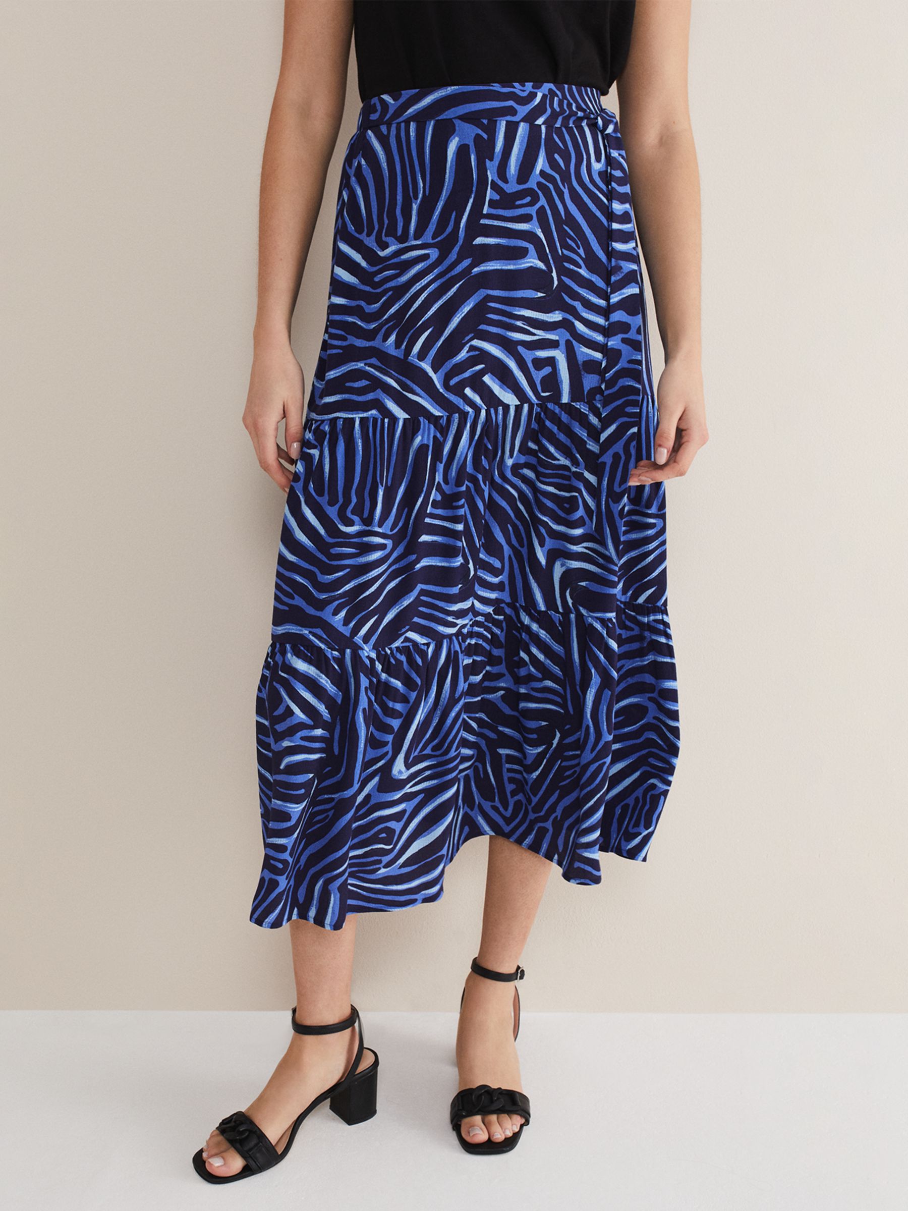 Blue zebra skirt sale