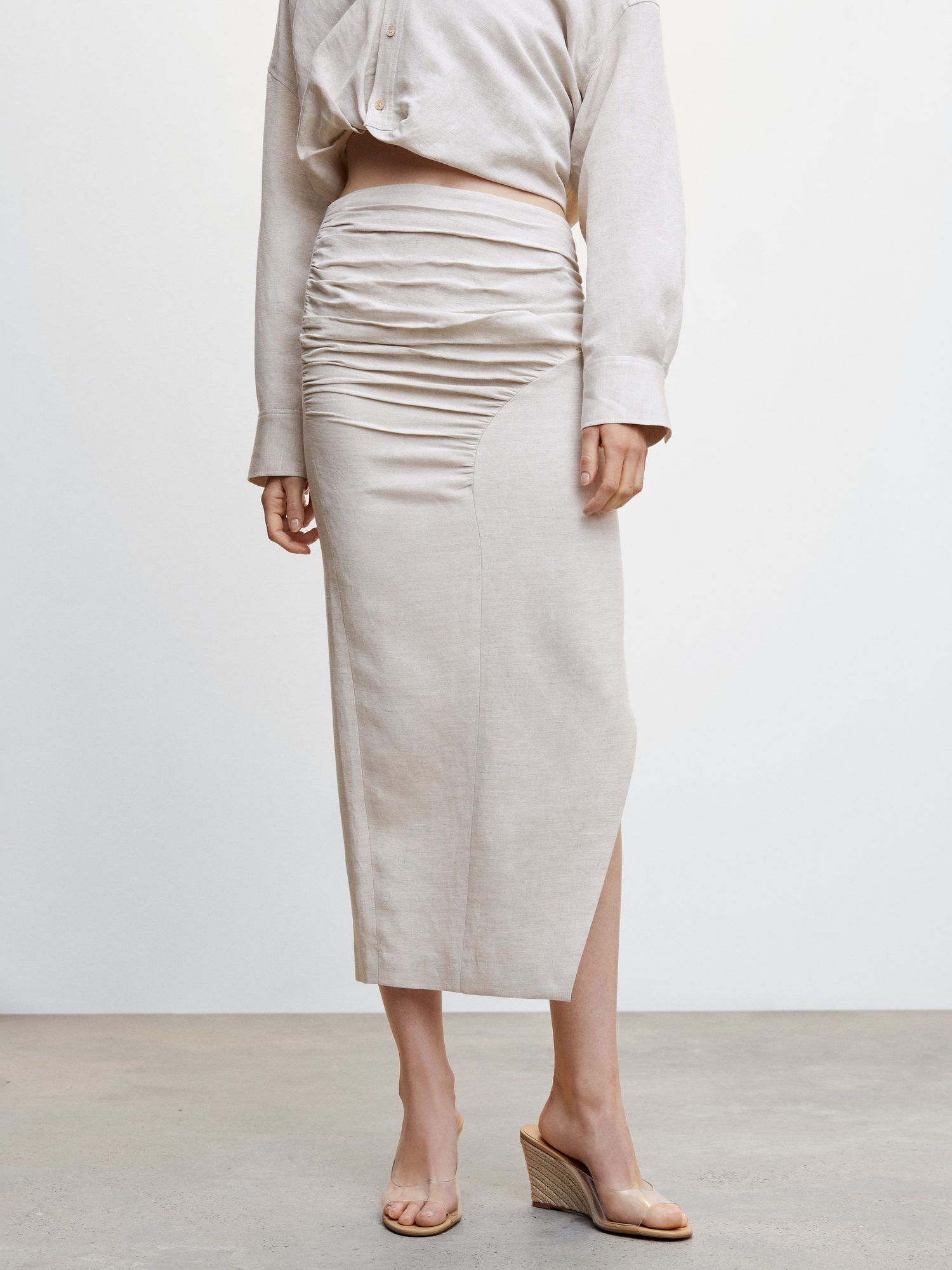 Linen skirt clearance pencil