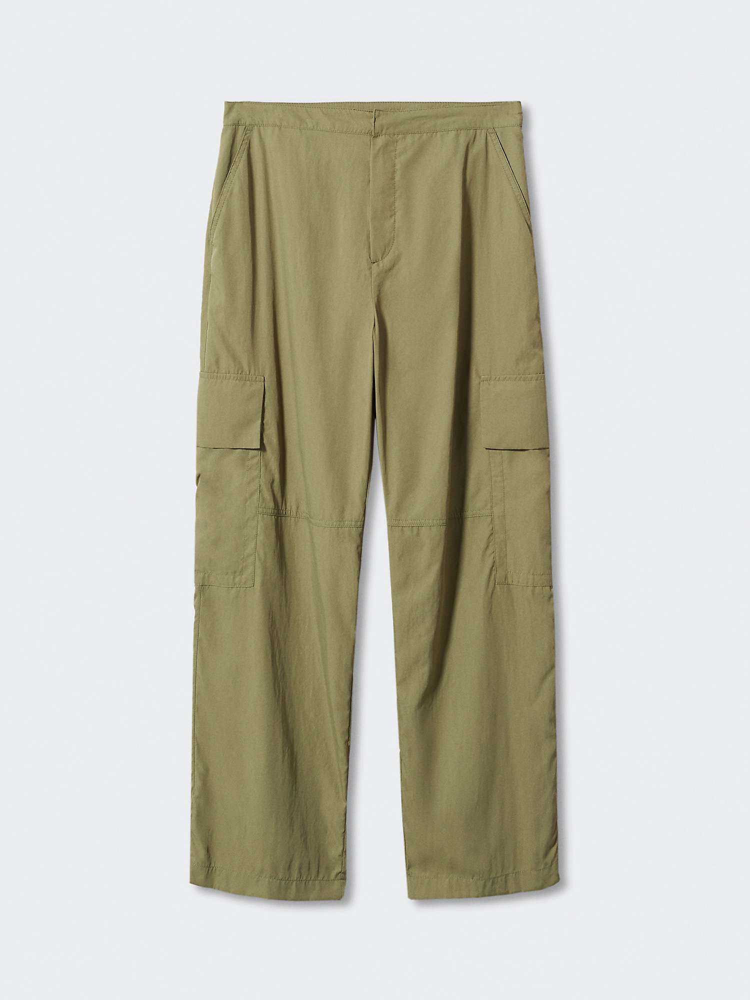 Mango Oli Pocket Cargo Trousers, Green at John Lewis & Partners