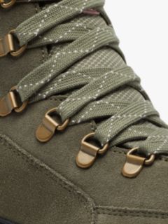 SOREL Kinetic Impact Conquest Waterproof Suede Walking Boots, Stone Green/Chalk, 4
