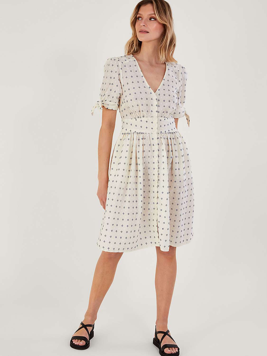 Buy Monsoon Dolly Knee Length Sun Dress, White Online at johnlewis.com