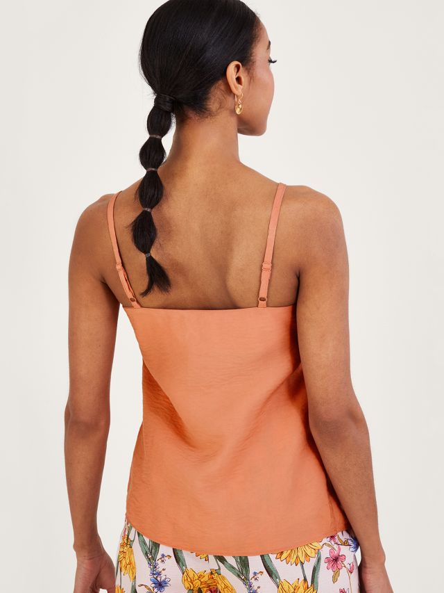 Monsoon Beatrice Cutwork Cami Top, Orange, S