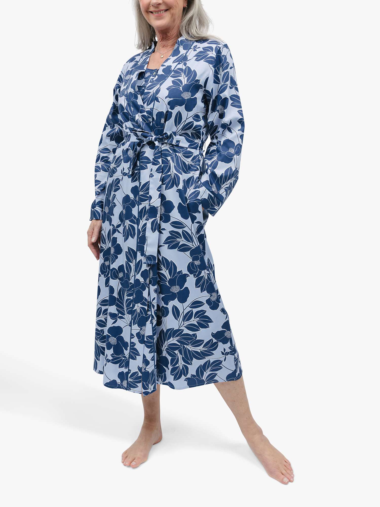 Buy Cyberjammies Evette Floral Dressing Gown, Blue Online at johnlewis.com