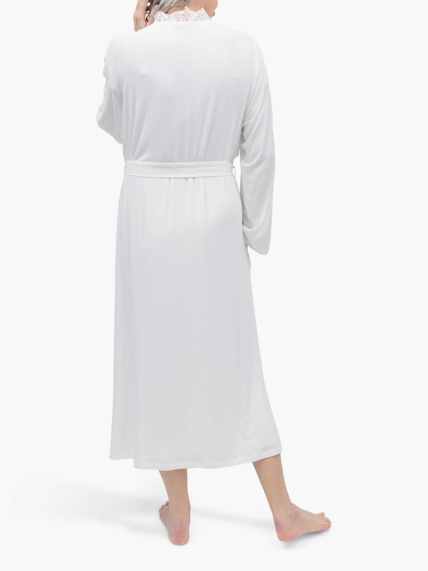 Buy Cyberjammies Evette Lace Trim Dressing Gown, White Online at johnlewis.com